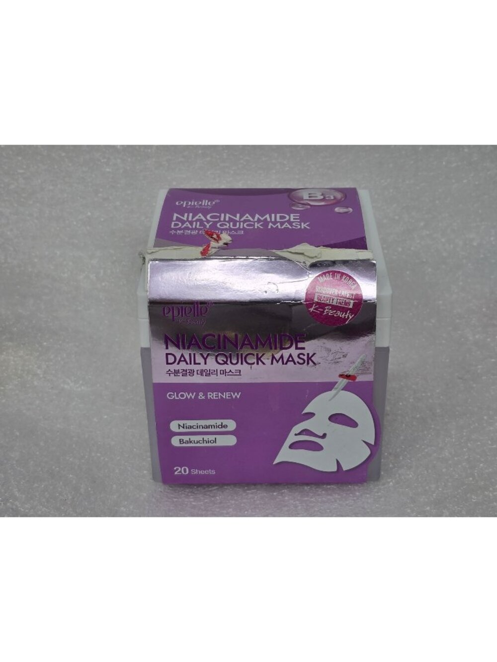 Epielle Niacinamide Daily Quick Mask 20 Sheets Hydrating & Brightening K-Beauty